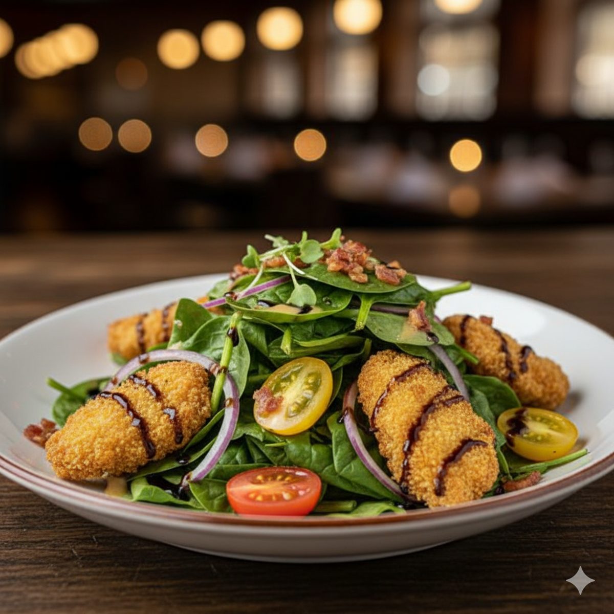 Spinach and Oyster Salad