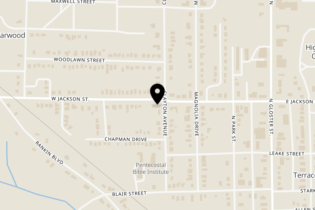 Map showing the location of ForkLift Restaurant on 1103 W Jackson St in Tupelo