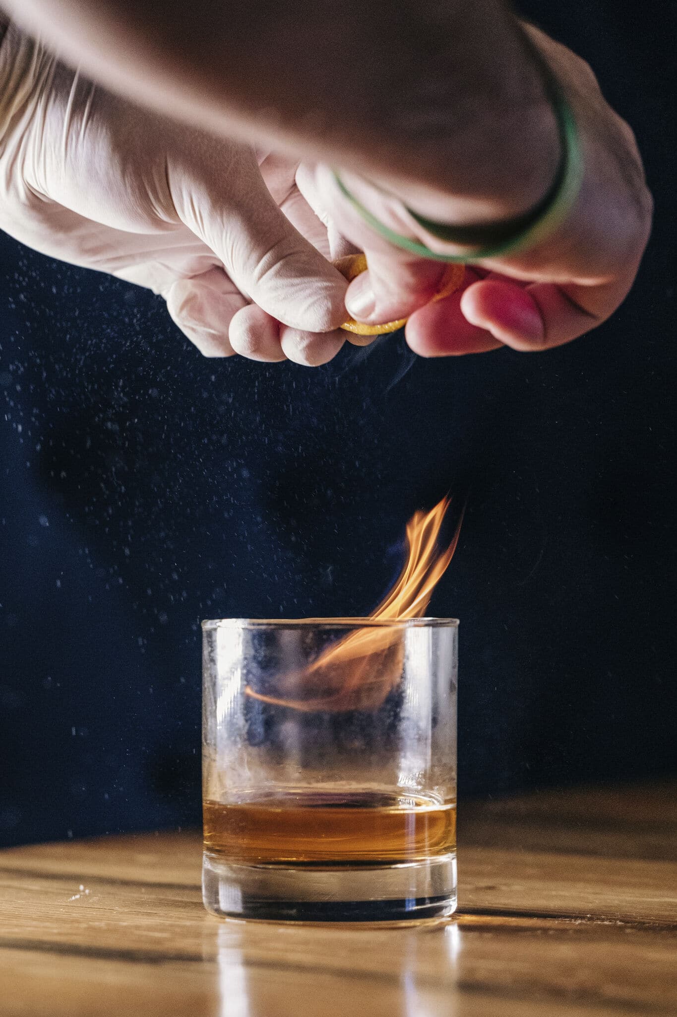 Flaming Bourbon Cocktail